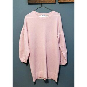 Johnstons of Elgin 100% Scotland Cashmere Sweater Dress | M | Blush Pink